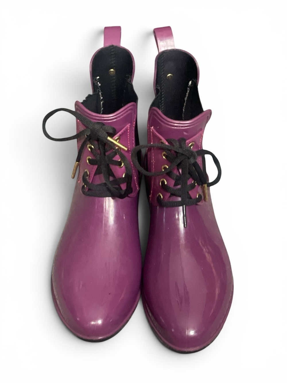 Womens Purple Lace-Up Rain Ankle Boots pre love size 10